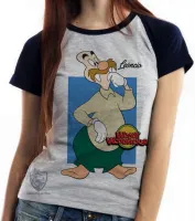 Baby look blusa feminina Pica Pau Leôncio leão Marinho - Foto 4