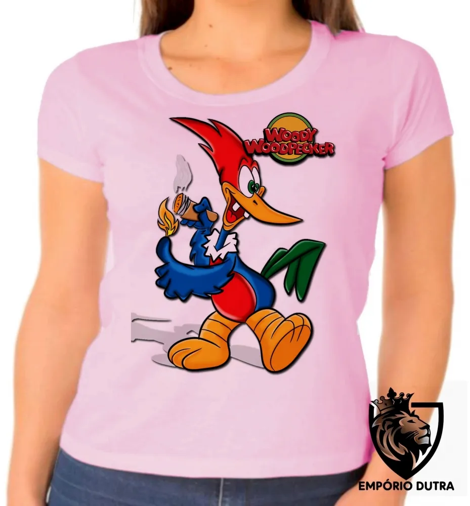 Baby look blusa feminina Pica Pau louco anos 60