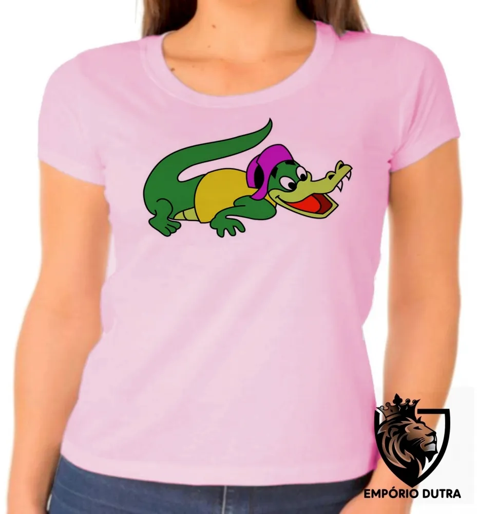 Baby look blusa feminina Pica Pau Zé Jacaré crocodilo