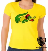 Baby look blusa feminina Pica Pau Zé Jacaré crocodilo - Foto 4