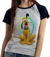 Baby look blusa feminina Pluto cachorro pateta mickey - Foto 3
