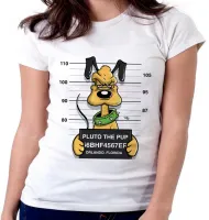 Baby look blusa feminina Pluto preso prisão cachorro - Foto 5