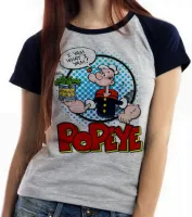 Baby look blusa feminina Popeye espinafre lata redondo olivia - Foto 4