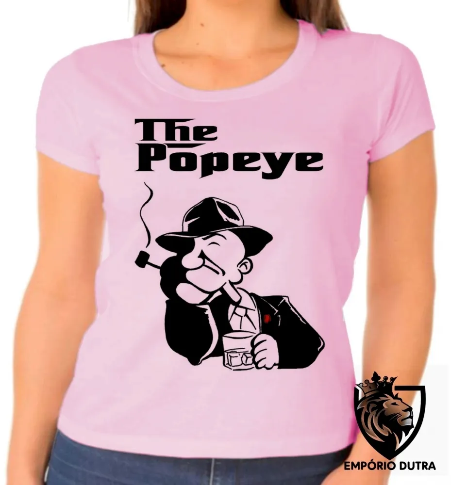 Baby look blusa feminina Popeye poderoso chefão the godfather Imagem