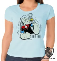 Baby look blusa feminina Popeye sailor marinheiro mar brutus - Foto 5