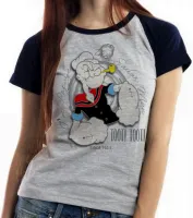 Baby look blusa feminina Popeye sailor marinheiro mar brutus - Foto 6