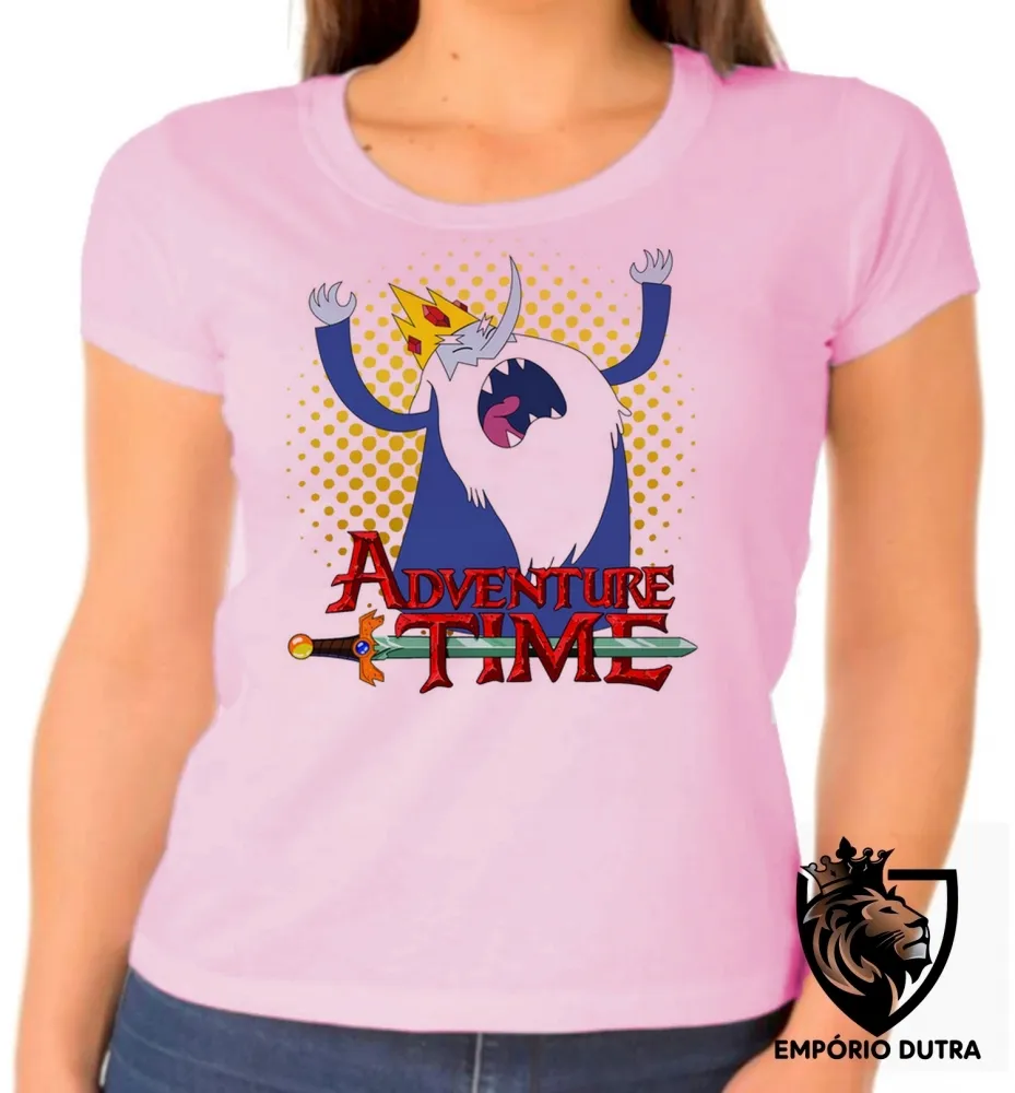 Baby look blusa feminina Rei Gelado Hora da Aventura