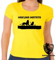 Baby look blusa feminina rei leão Hakuna Matata timão pumba - Foto 2