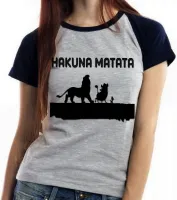 Baby look blusa feminina rei leão Hakuna Matata timão pumba - Foto 5