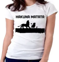 Baby look blusa feminina rei leão Hakuna Matata timão pumba - Foto 6