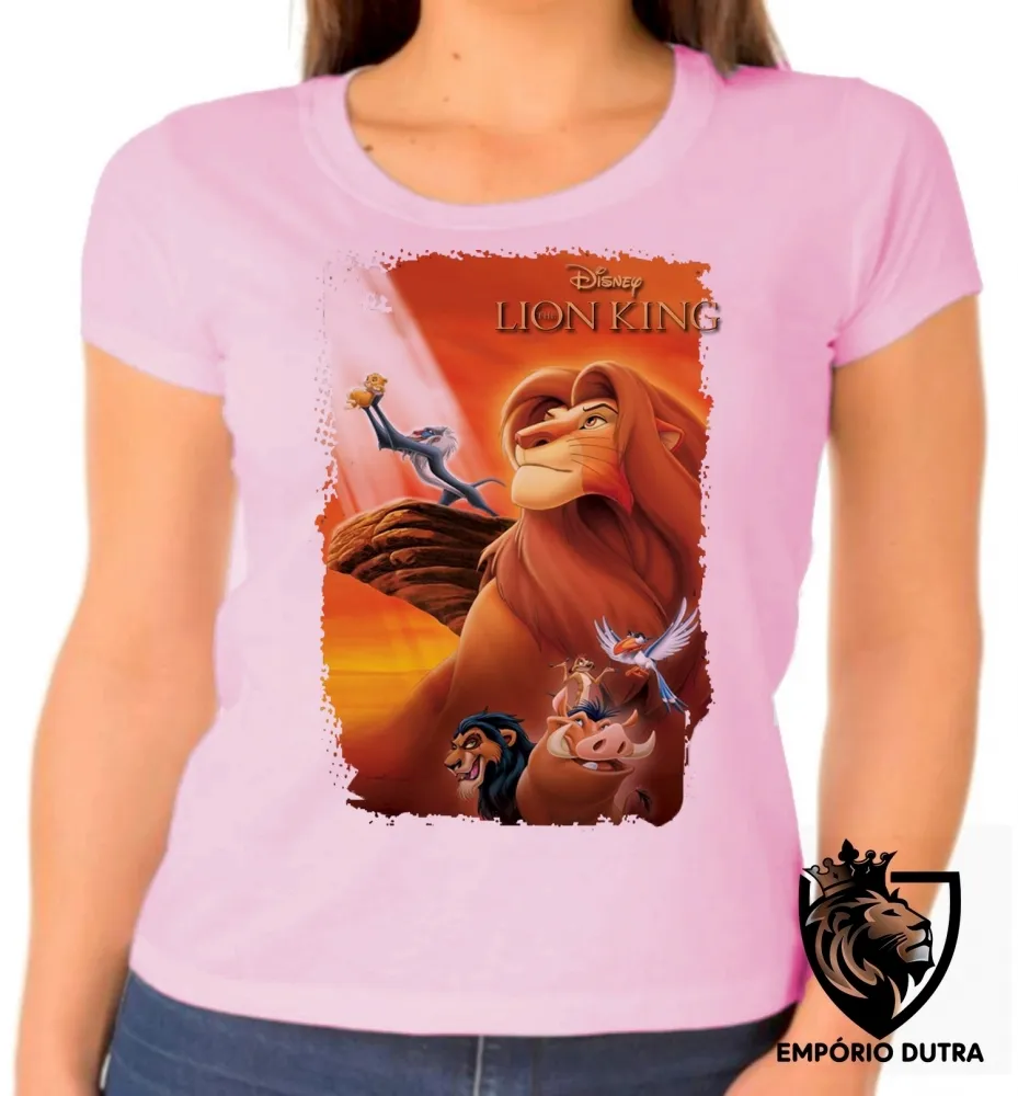 Baby look blusa feminina Rei Leão Mufasa Simba Africa