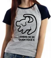 Baby look blusa feminina Rei Leão Simba Lembre-se de quem você é - Foto 4