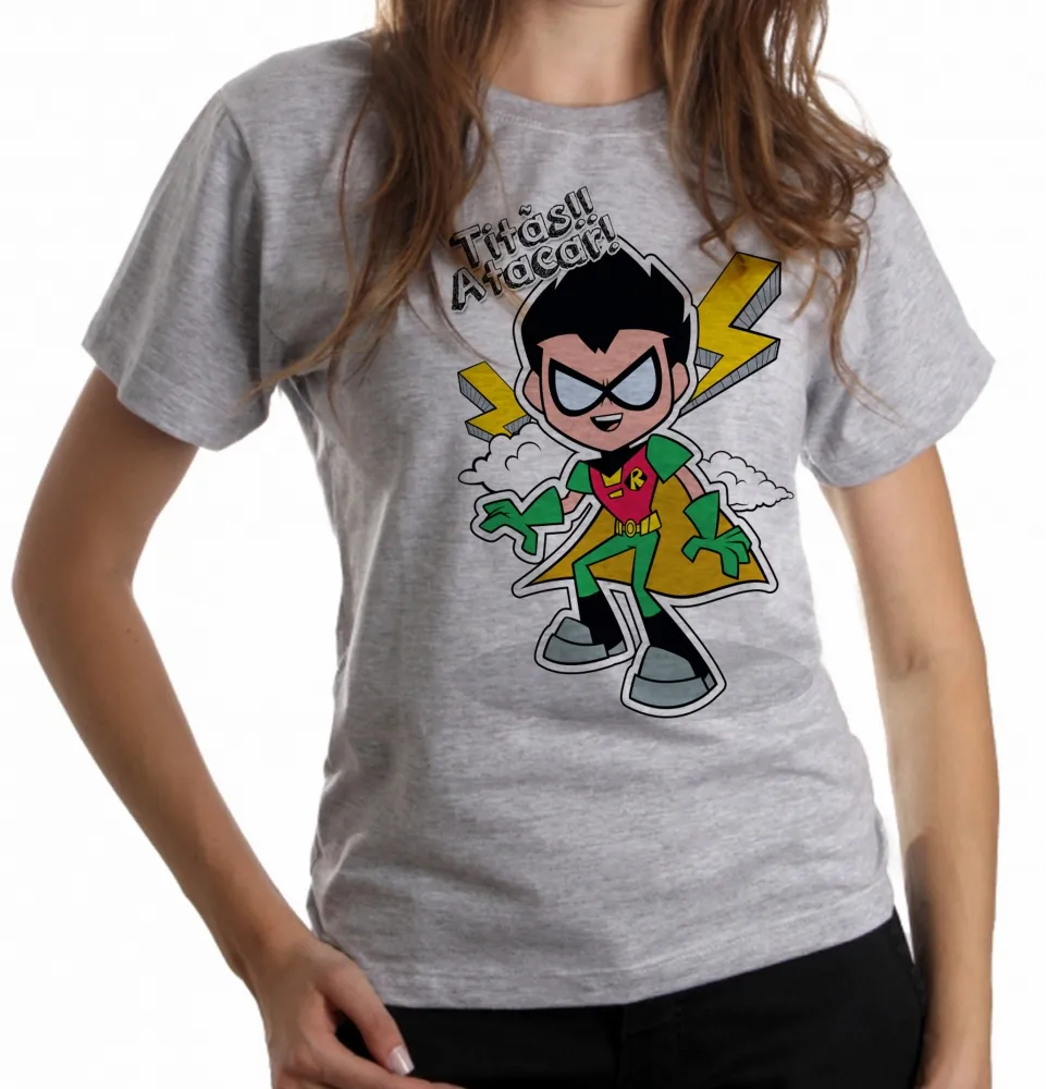 Baby look blusa feminina Robin jovens Titãs em ação titan go Imagem