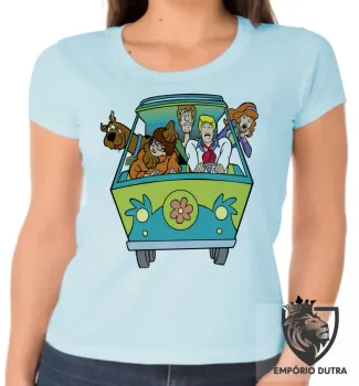 Baby look blusa feminina Scooby doo desenho antigo personagens carro - Foto 2