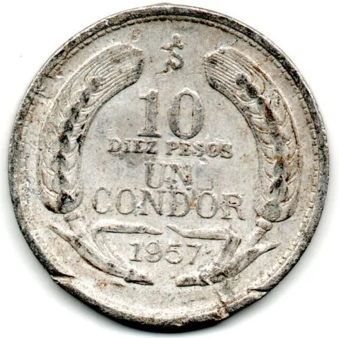 Chile - 1957 - 10 Pesos (1 Condor) - C/ Danos