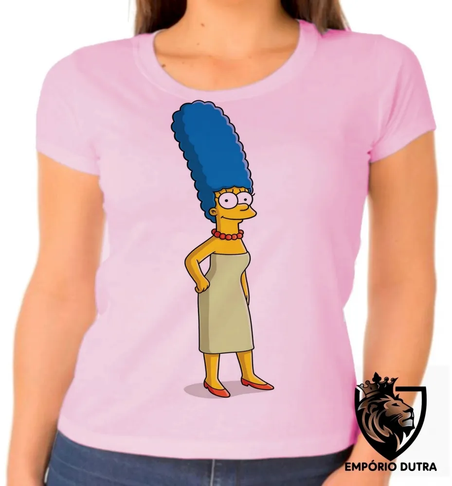 Baby look blusa feminina simpsons marge Mãe