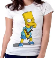 Baby look blusa feminina Simpsons Bart Estilingue filho homer - Foto 2