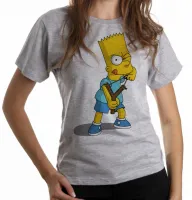 Baby look blusa feminina Simpsons Bart Estilingue filho homer - Foto 3