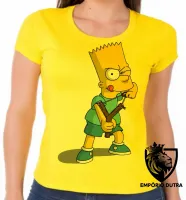 Baby look blusa feminina Simpsons Bart Estilingue filho homer - Foto 4