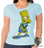 Baby look blusa feminina Simpsons Bart Estilingue filho homer - Foto 5