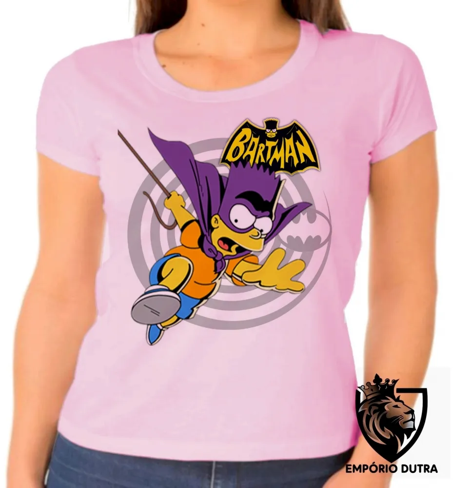 Baby look blusa feminina simpsons bartman bart batman morcego Imagem