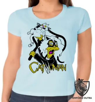 Baby look blusa feminina simpsons catwoman veia gatos cat - Foto 2