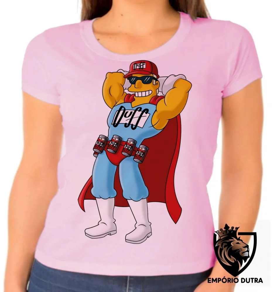 Baby look blusa feminina Simpsons Duff Man duffman cerveja homer