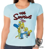 Baby look blusa feminina simpsons familia homer lisa bart marge - Foto 2