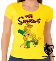 Baby look blusa feminina simpsons familia homer lisa bart marge - Foto 3