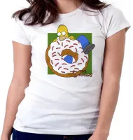 Baby look blusa feminina Simpsons Homer rosquinha morder - Foto 5