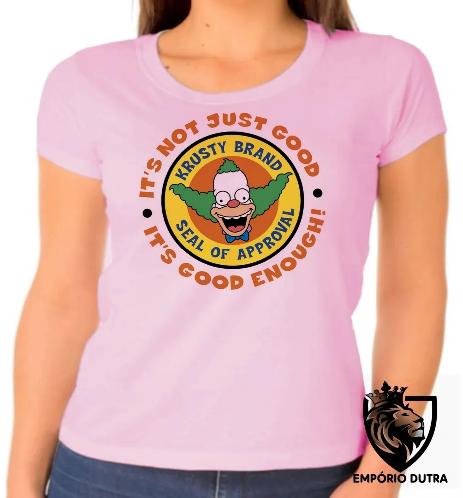 Baby look blusa feminina Simpsons Krust selo palhaço série Imagem