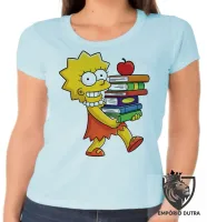 Baby look blusa feminina Simpsons Lisa Livros maggie marge - Foto 3