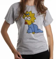 Baby look blusa feminina Simpsons Maggie Bebê lisa margie homer - Foto 3