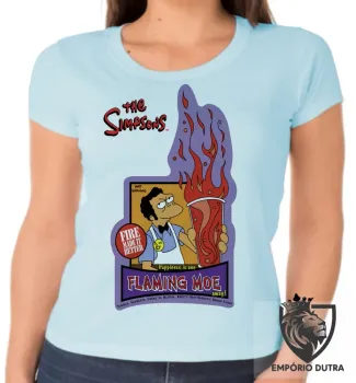 Baby look blusa feminina simpsons moe bar cerveja homer fogo - Foto 2