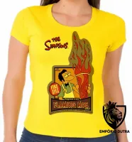 Baby look blusa feminina simpsons moe bar cerveja homer fogo - Foto 3