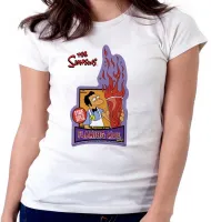 Baby look blusa feminina simpsons moe bar cerveja homer fogo - Foto 5