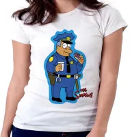 Baby look blusa feminina simpsons policial donut rosquinha - Foto 5