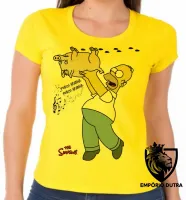 Baby look blusa feminina simpsons porco aranha homer filme - Foto 3