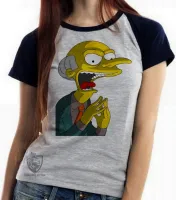 Baby look blusa feminina simpsons sr burns chefe homer bart lisa marge - Foto 5
