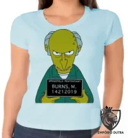 Baby look blusa feminina simpsons sr burns preso delegacia homer bart - Foto 2