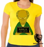 Baby look blusa feminina simpsons sr burns preso delegacia homer bart - Foto 3