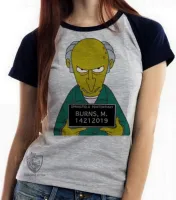 Baby look blusa feminina simpsons sr burns preso delegacia homer bart - Foto 4