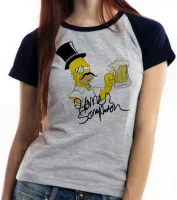 Baby look blusa feminina Sir Homer Simpson ingles cerveja choop - Foto 4