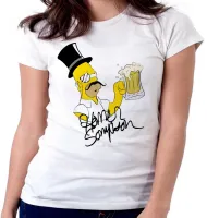 Baby look blusa feminina Sir Homer Simpson ingles cerveja choop - Foto 5