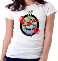 Baby look blusa feminina Sirigueijo tomar seu dinheiro bob esponja - Foto 5