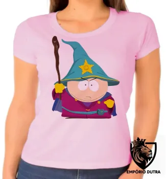 Baby look blusa feminina south park cartman bruxo desenho