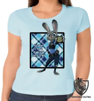 Baby look blusa feminina Stop Im police coelho zootopia - Foto 2
