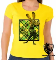 Baby look blusa feminina Stop Im police coelho zootopia - Foto 3