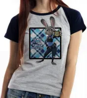 Baby look blusa feminina Stop Im police coelho zootopia - Foto 4
