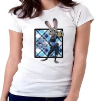 Baby look blusa feminina Stop Im police coelho zootopia - Foto 5